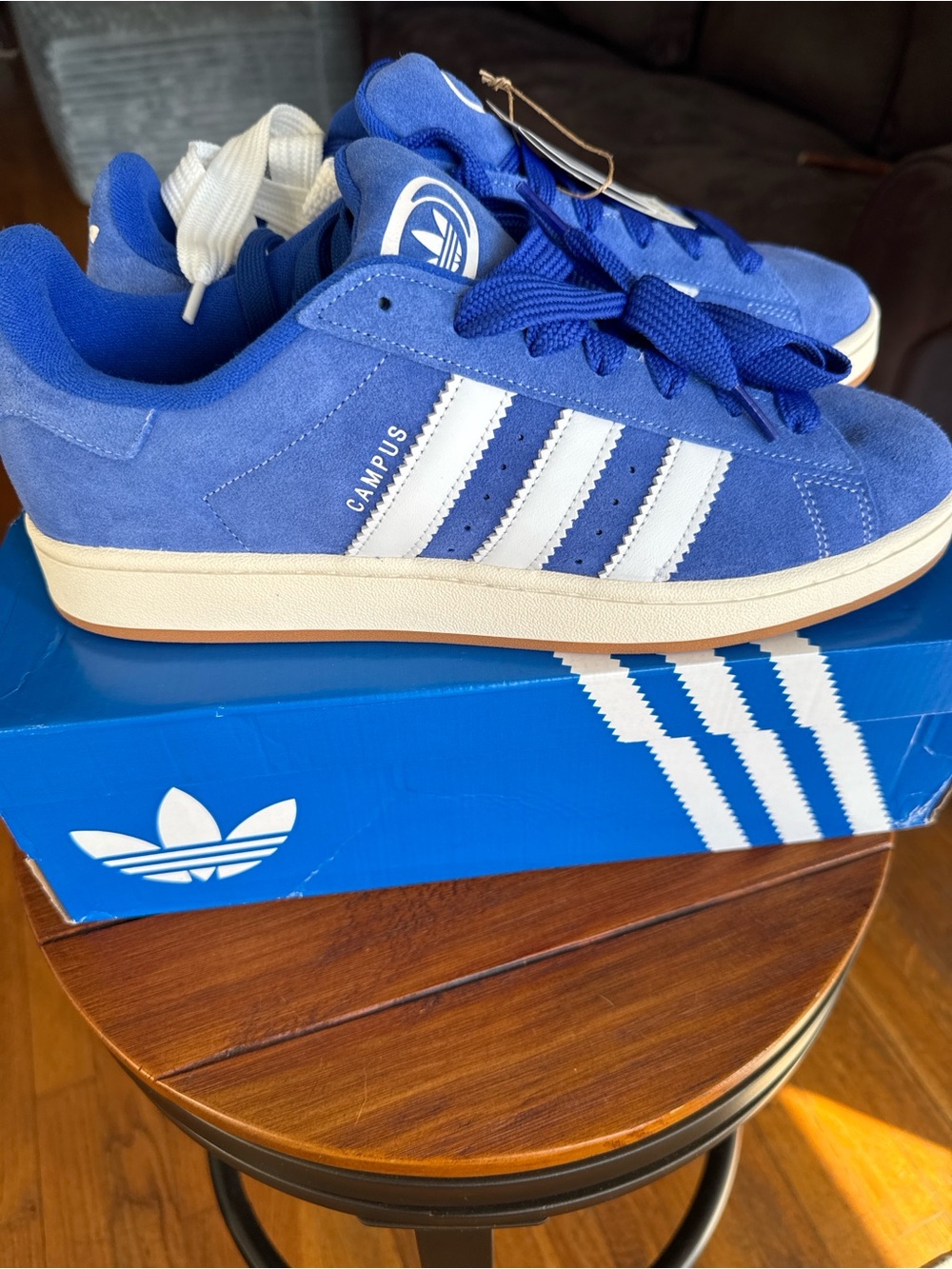 adidas Campus Suede Sneakers - Lucid Blue with White Stripes